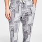 Sun + Stone Men's Paisley Jogger Pajama Pants Gray Size XX-Large