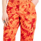 Style & Co Women's Printed Bungee Capri Pants Red Size 10