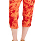 Style & Co Women's Printed Bungee Capri Pants Red Size 10