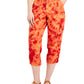 Style & Co Women's Printed Bungee Capri Pants Red Size 10