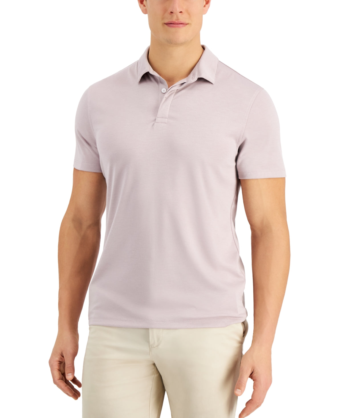 Alfani Men's Stretch Solid Polo Shirt Brown Size Small