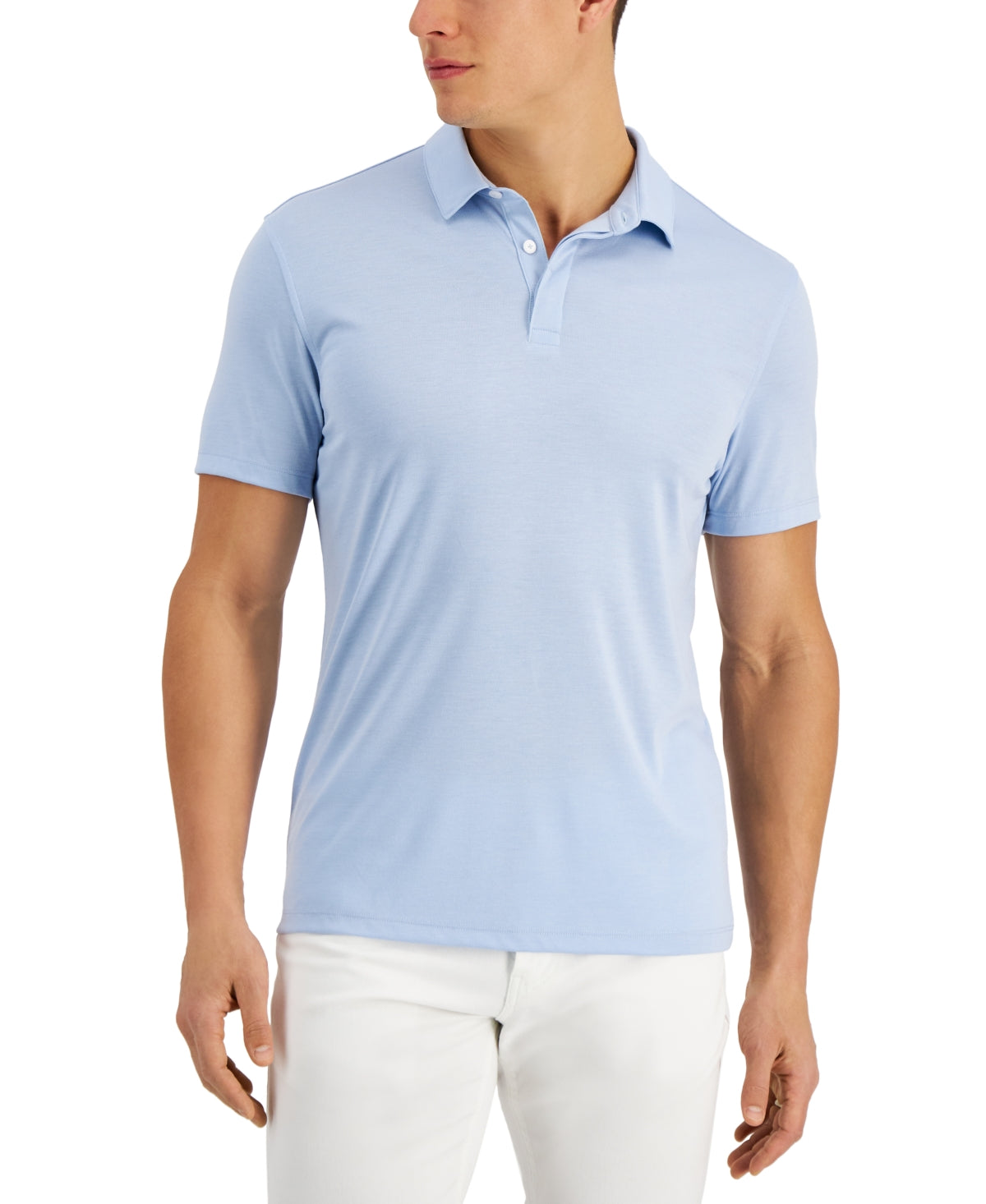Alfani Men's Stretch Solid Polo Shirt Blue Size Small