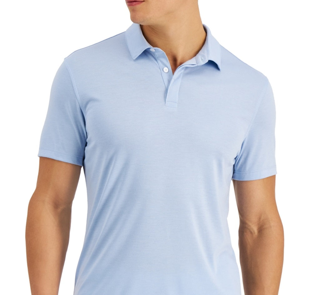 Alfani Men's Stretch Solid Polo Shirt Blue Size Small