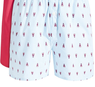 Club Room Men's 2 Pk Lobster & Solid Boxer Shorts Blue Size X-Large