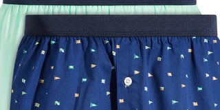 Club Room Men's 2 Pk Nautical Flag & Solid Boxer Shorts Blue Size XX-Large