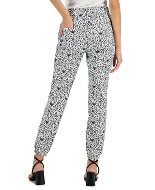 INC International Concepts Women's Printed High Rise Pants Black Size 0