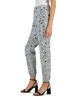 INC International Concepts Women's Printed High Rise Pants Black Size 0