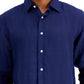 Club Room Men's Linen Shirt Blue Size Medium