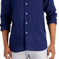Club Room Men's Linen Shirt Blue Size Medium