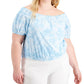 INC International Concepts Women's Jolene Off The Shoulder Top Blue Size 4X