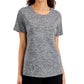 Karen Scott Women's Space Dyed Top Black Size X-Large