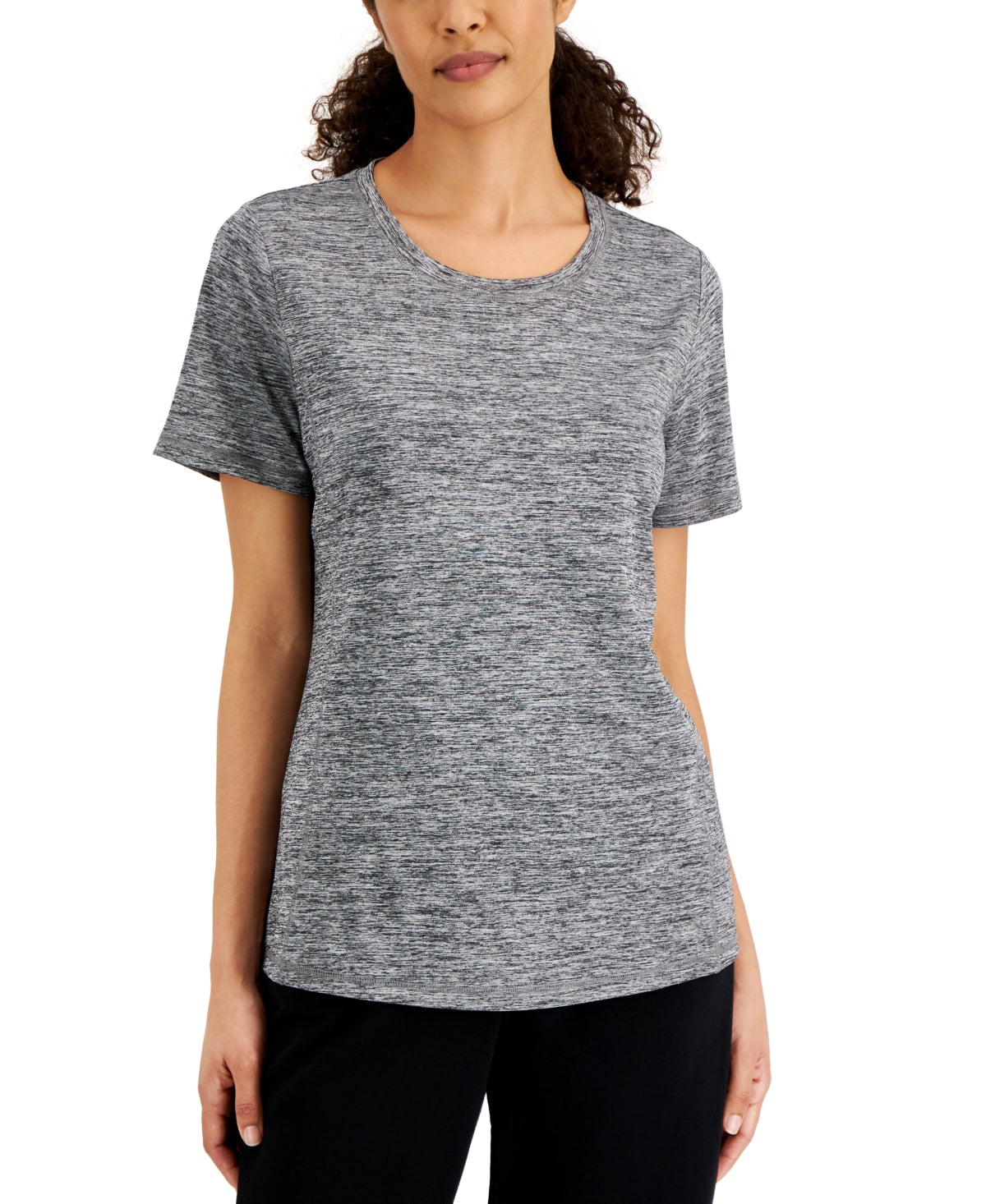 Karen Scott Women's Space Dyed Top Black Size X-Large