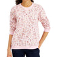 Karen Scott Women's Summer Blooms Printed Fleece Top Pink Size X-Large