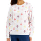 Karen Scott Women's Printed Fleece Top White Size Small
