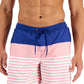 Club Room Men's Sporty Stripes 7 Swim Trunks Blue Size Large