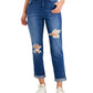 Style & Co Women's Distressed Boyfriend Jeans Blue Size 12