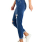 Style & Co Women's Distressed Boyfriend Jeans Blue Size 12