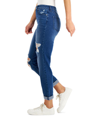 Style & Co Women's Distressed Boyfriend Jeans Blue Size 12