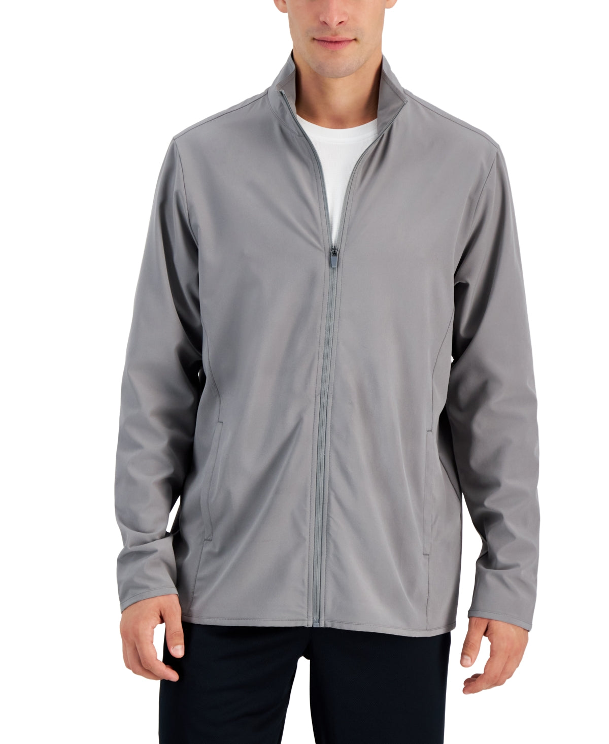 ID Ideology Men's Moisture Wicking Full Zip Jacket Grey Size Medium