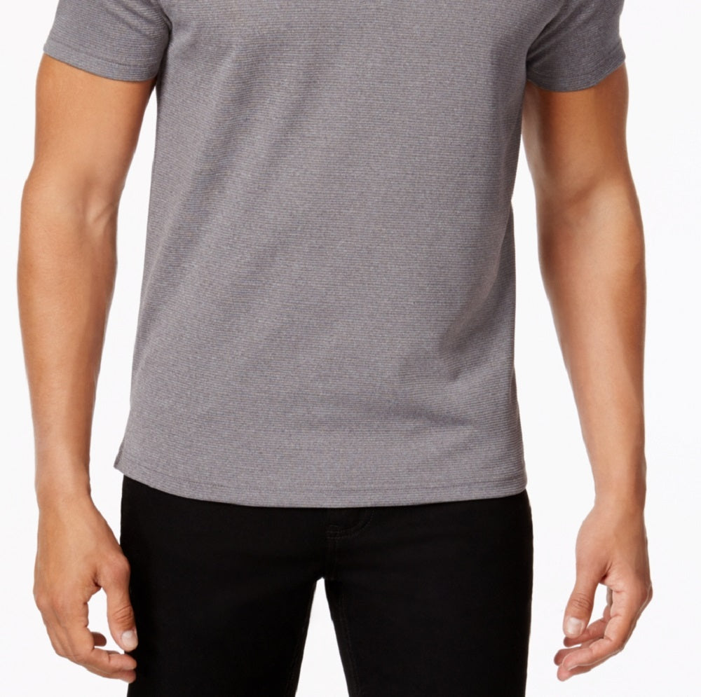 Alfani Men's Ottoman Zip Polo Gray Size Medium