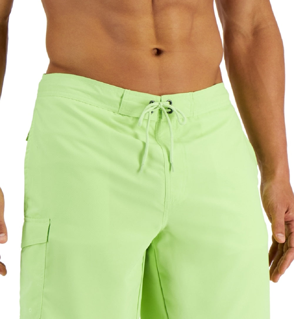 Club Room Men's Solid Quick Dry 9 Board Shorts Green Size Small