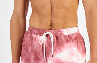 INC International Concepts Men's Andro Abstract 5 Swim Trunks Pink Size Small