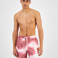 INC International Concepts Men's Andro Abstract 5 Swim Trunks Pink Size Small