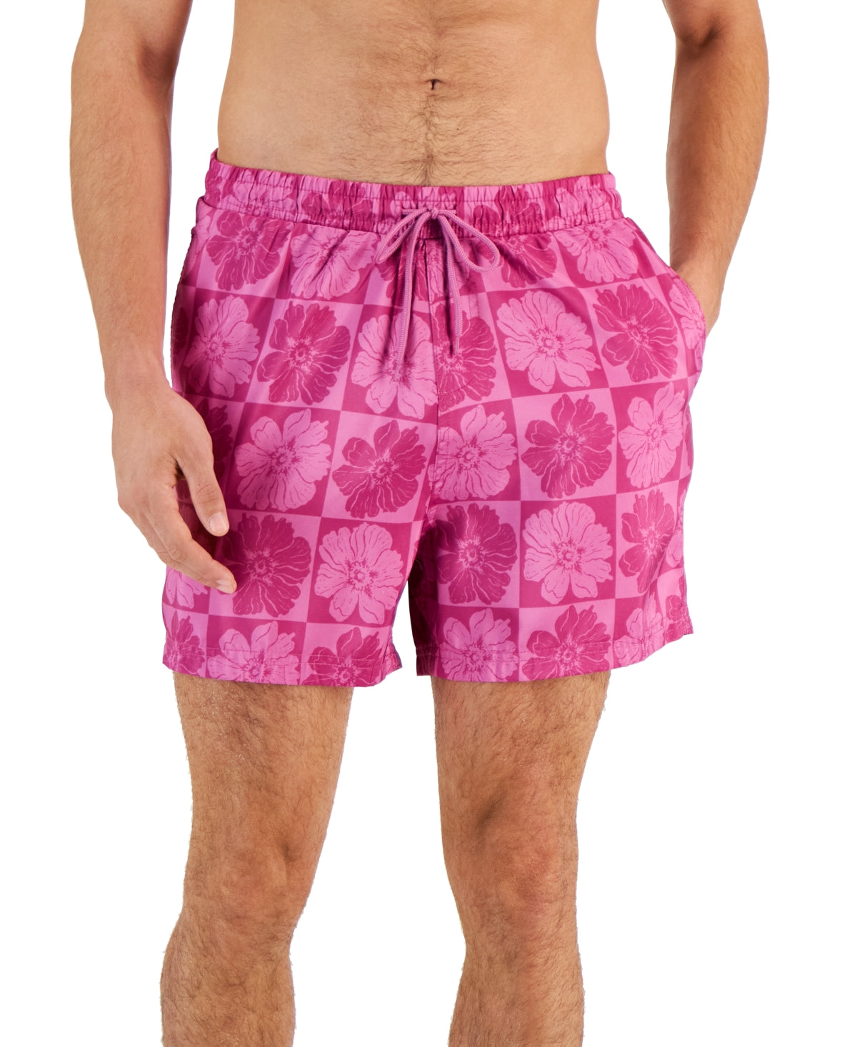 INC International Concepts Men's Blooms 5 Board Shorts Pink Size XX-Large