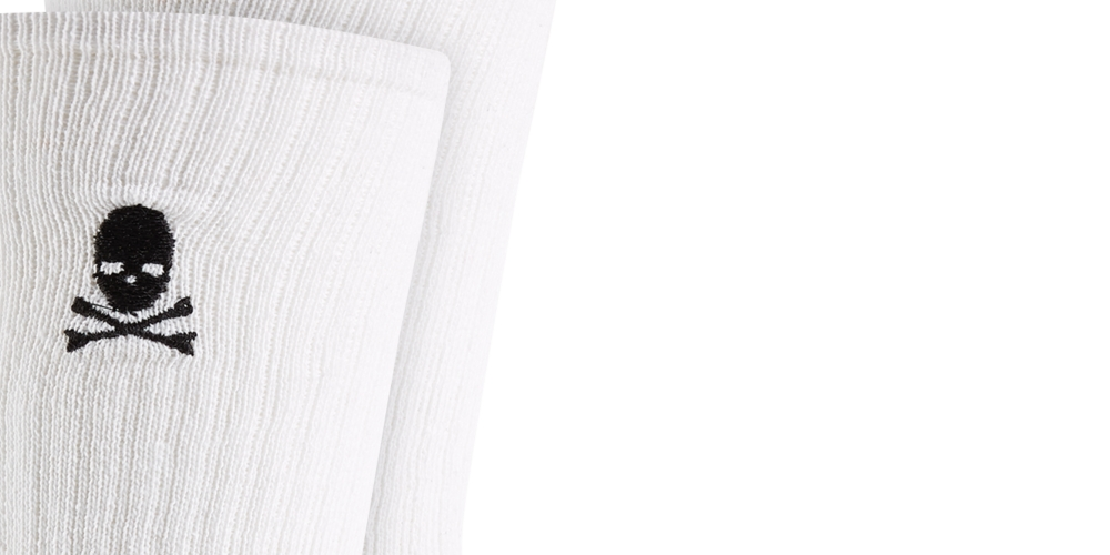 Club Room Men's 8pk Skull and Crossbones Socks White Size 10-13