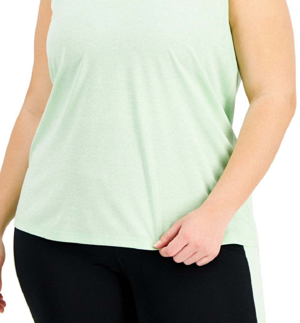 ID Ideology Women's Keyhole Back Tank Top Green Size 2X