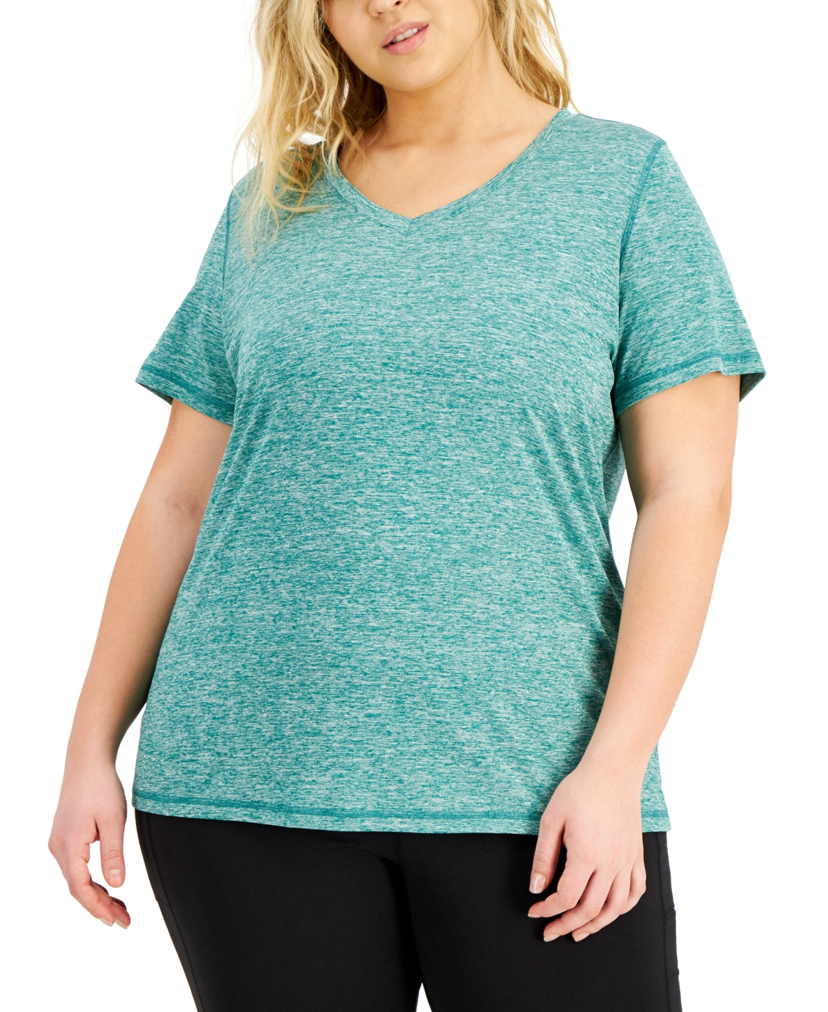 ID Ideology Women's Essentials Rapidry Heathered Performance T Shirt Green Size X-Large