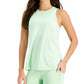 ID Ideology Women's Essentials Heathered Keyhole Back Tank Top Green Size X-Small
