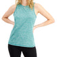 ID Ideology Women's Essentials Heathered Keyhole Back Tank Top Blue Size XX-Large