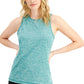 ID Ideology Women's Essentials Heathered Keyhole Back Tank Top Blue Size XX-Large