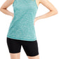 ID Ideology Women's Essentials Heathered Keyhole Back Tank Top Blue Size XX-Large