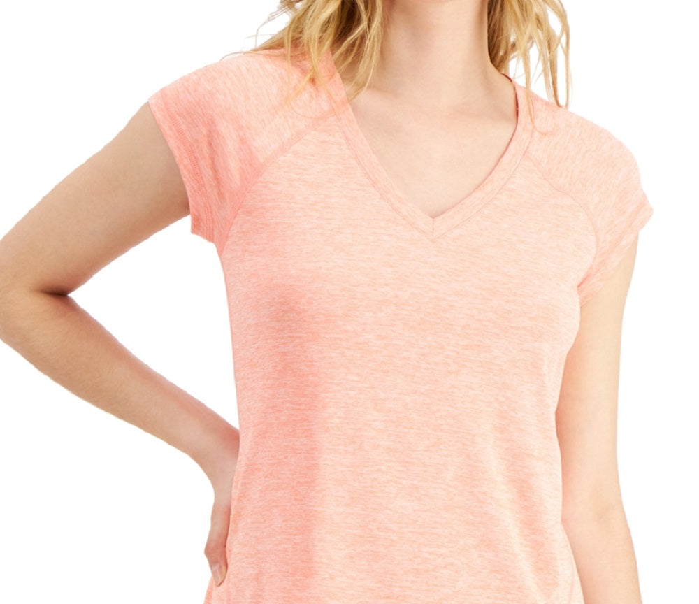 ID Ideology Women's Essentials Rapidry Heathered Performance T-Shirt Orange Size Medium