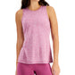 ID Ideology Women's Essentials Heathered Keyhole Back Tank Top Purple Size Small