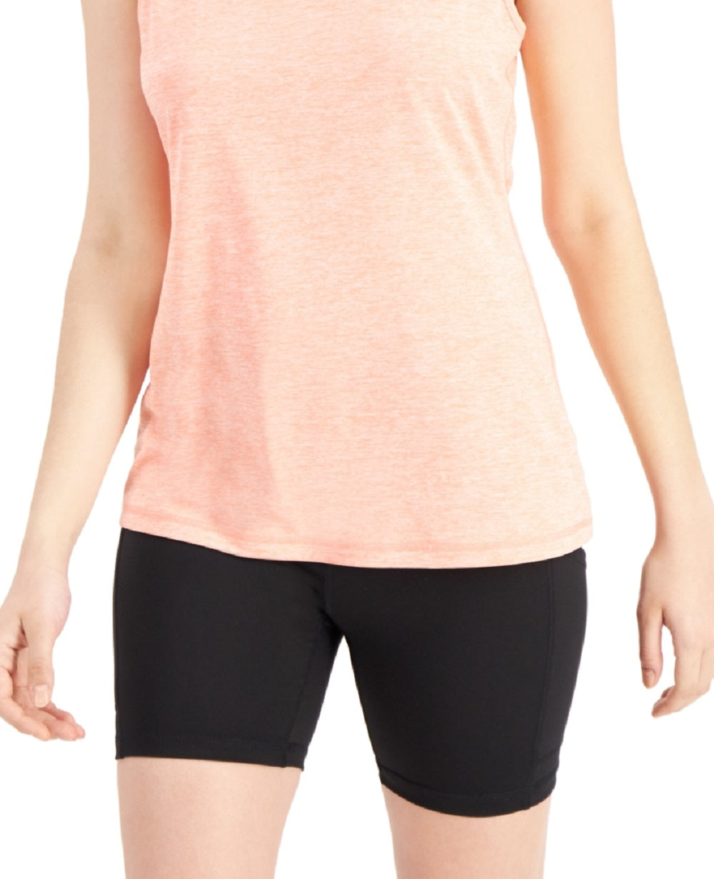 ID Ideology Women's Essentials Heathered Keyhole Back Tank Top Orange