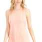 ID Ideology Women's Essentials Heathered Keyhole Back Tank Top Orange