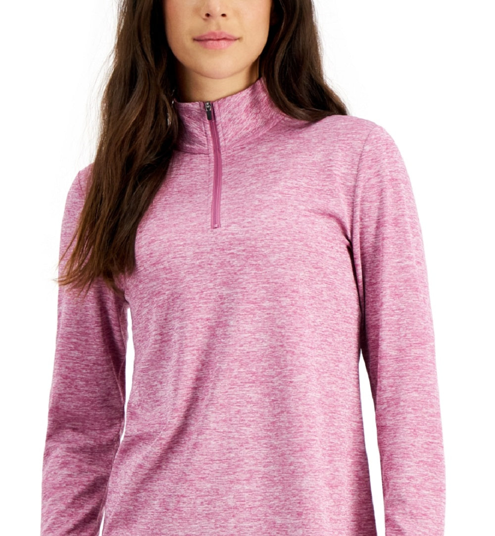 ID Ideology Women's Essentials Quarter Zip Top Purple Size Small