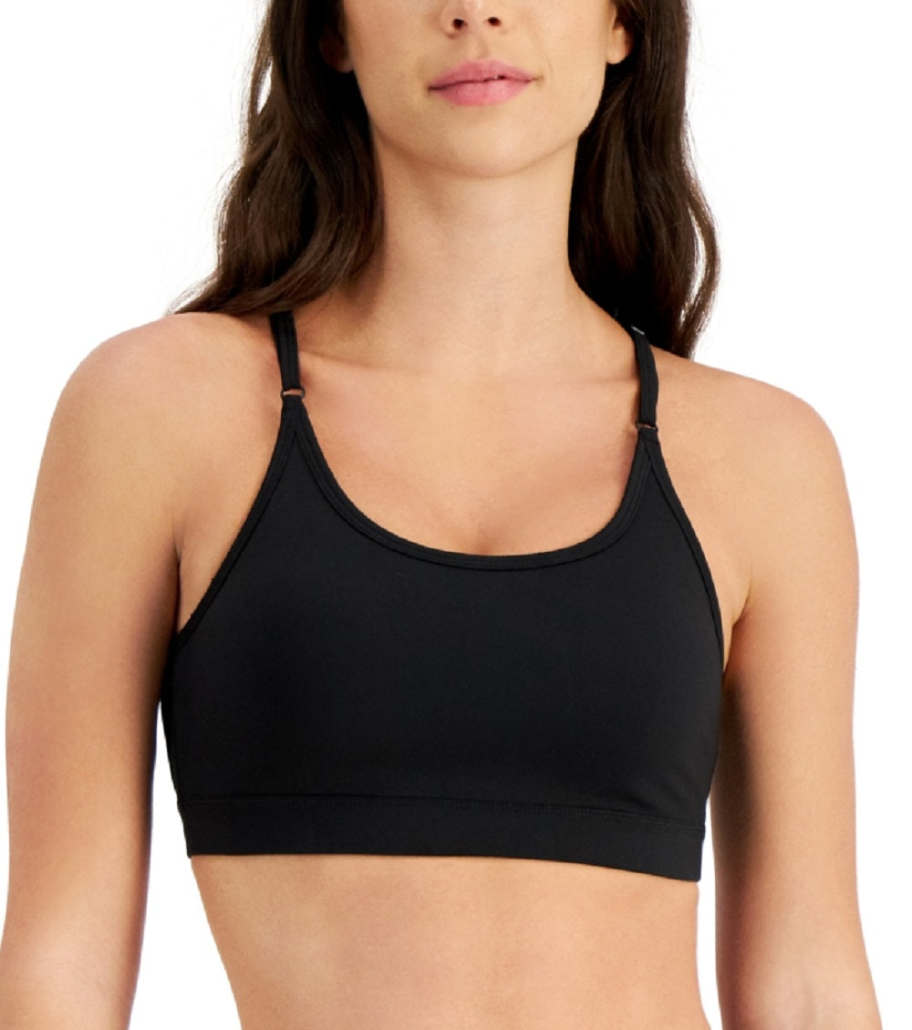 ID Ideology Women's Solid Low Impact Bra Black Size Large