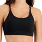 ID Ideology Women's Solid Low Impact Bra Black Size Large