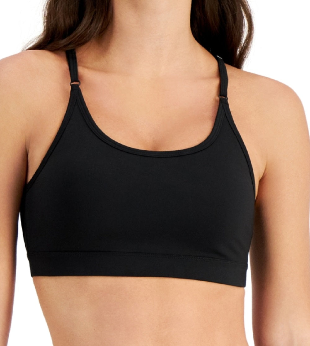 ID Ideology Women's Solid Low Impact Bra Black Size Large
