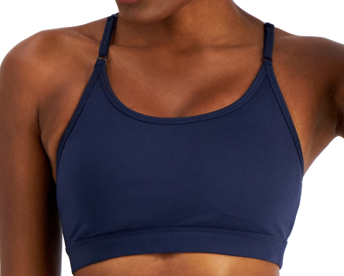 ID Ideology Women's Solid Low Impact Bra Blue Size Medium