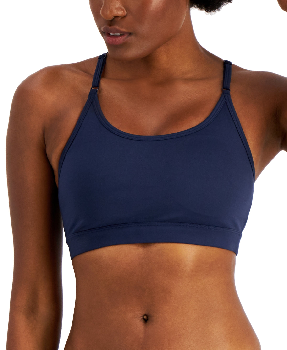 ID Ideology Women's Solid Low Impact Bra Blue Size Medium