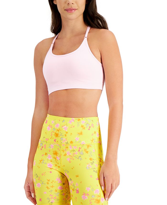 ID Ideology Women's Solid Low Impact Bra Pink Size Large