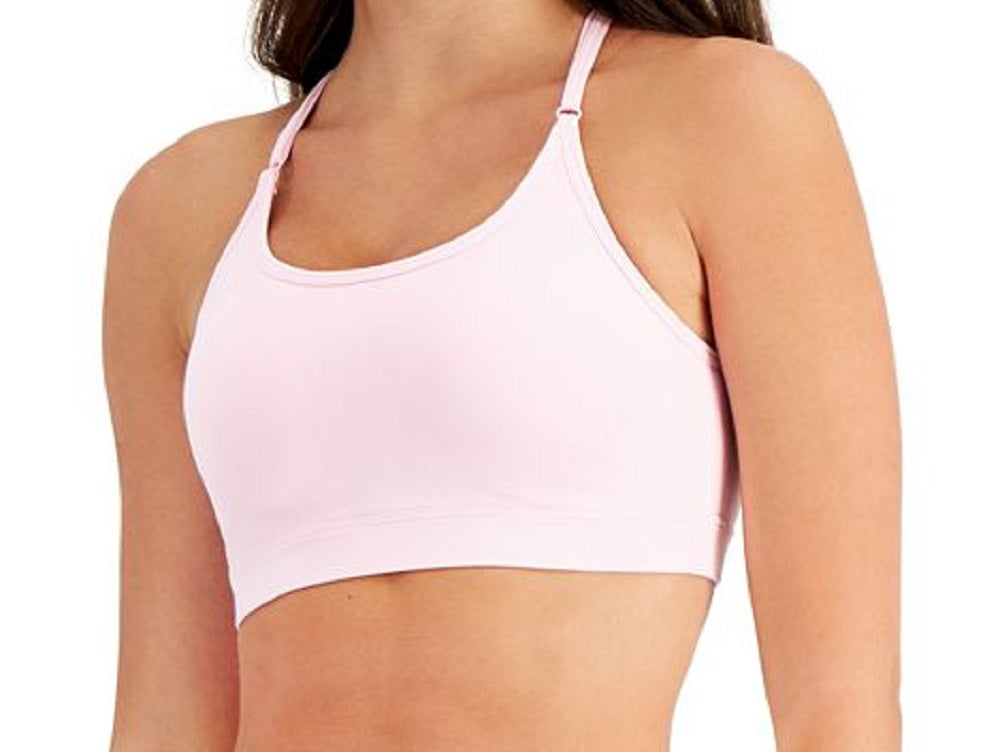ID Ideology Women's Solid Low Impact Bra Pink Size Large
