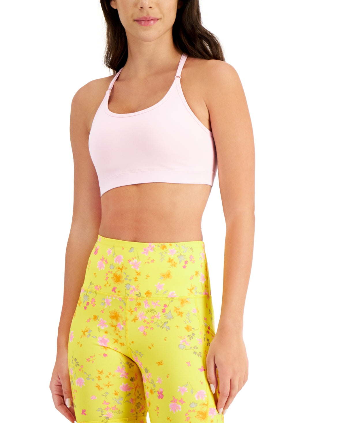 ID Ideology Women's Solid Low Impact Bra Pink Size X-Large