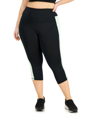 ID Ideology Women's Colorblocked Capri Leggings Green Size 2X