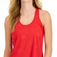 ID Ideology Women's Embossed Star Racerback Tank Red Size Large